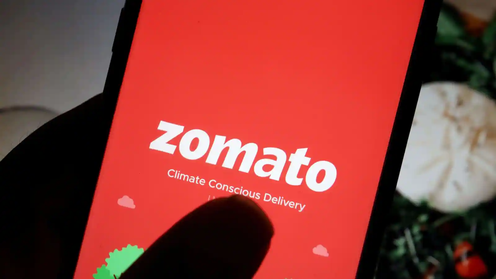 zomato logo on a smartphone