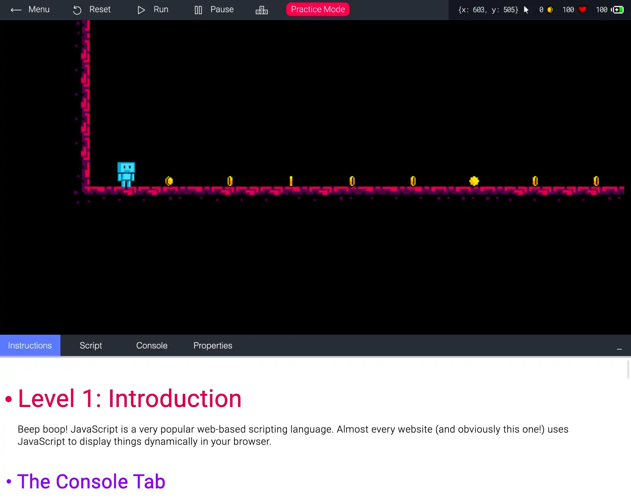 JS robot game 