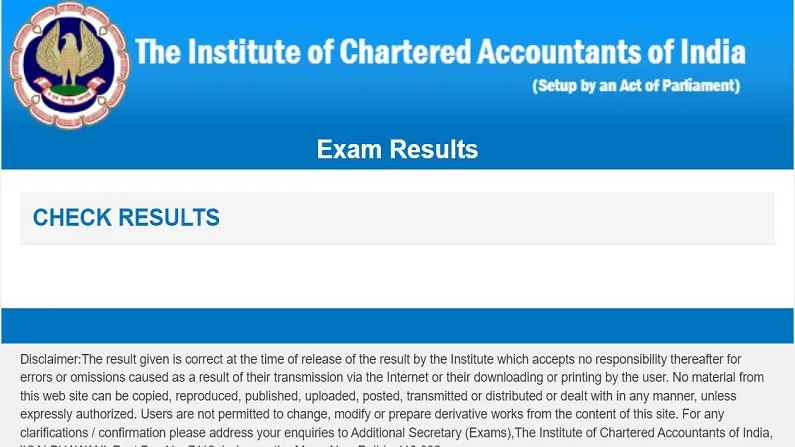 ICAI CA result portal